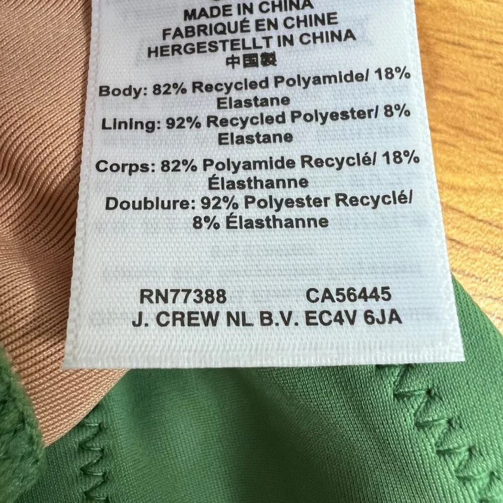 J Crew Balconette Underwire Bikini Top Rustic Willow‎ Green BX612 NWT